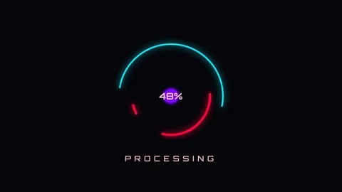 Neon Processing Loading Animation Display. Vídeo Stock 336182247