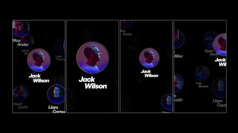 Neon Profile Carousel After Effects stock