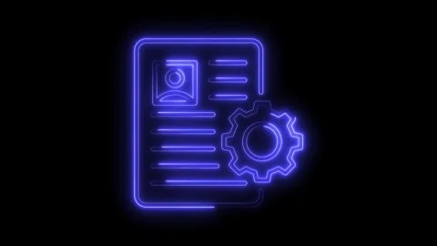 Neon profile settings icon for data privacy and customization concept on bl.. Stock Footage 309908365