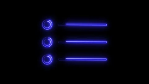 Neon progress bar animation on black background representing ui elements an.. Stock Footage 308458980