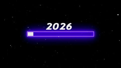 Neon progress bar in space Ilustración de archivo