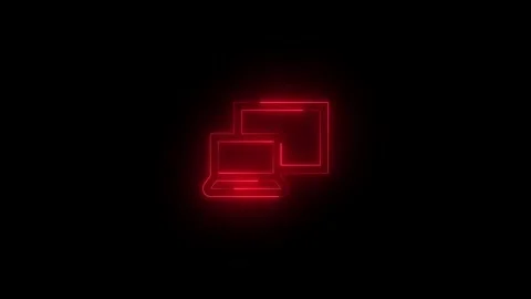 Neon project icon glowing black background animation Stock Footage 289561358