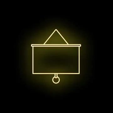 Neon projection screen displaying modern presentation concepts Stock Illustration