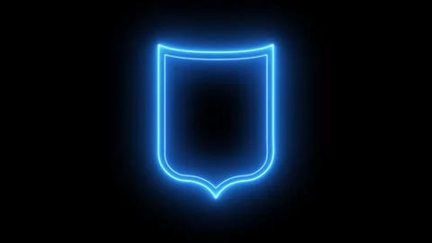 Neon protective shield animated neon protective shield health star blue neo.. Stock Footage 312494340