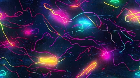 Neon Psychedelic Abstract Loop with Retro Futuristic Seamless Motion Stock Footage 315383236