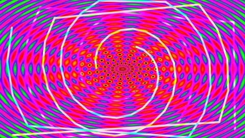 Neon psychedelic abstract pattern with glowing geometric swirls and futuris.. Stock Footage 339489584