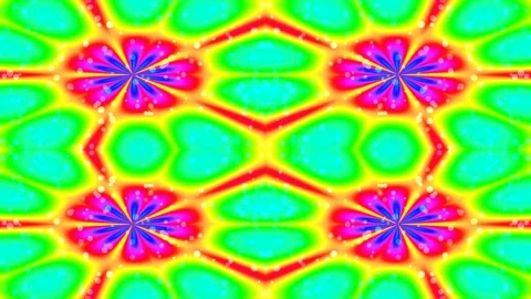 Neon Psychedelic Kaleidoscope Pattern Abstract Motion Background Stock Footage 333082153
