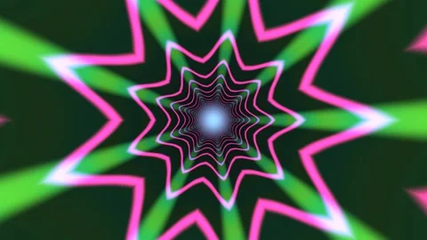 Neon Psychedelic Star Tunnel Seamless Loop Stock Footage 342384803