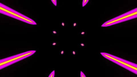 Neon pulsation of an abstract multi-colored flower. Stock Footage 194413604