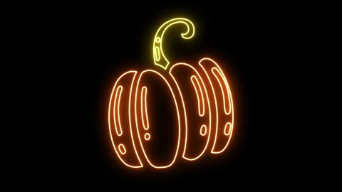 Neon Pumpkin Stock Footage 255234375
