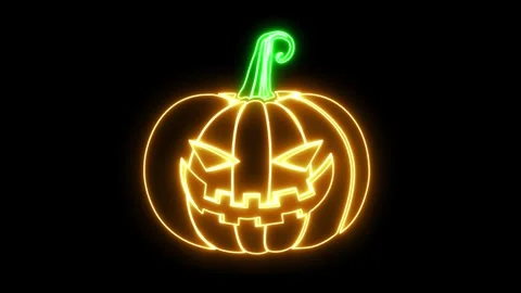 Neon Pumpkin Render Stock Footage 250642149