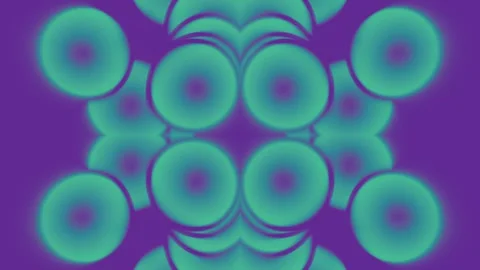 Neon Purple and Mint 3D Pulsing Spheres Loop Stock Footage 340198705