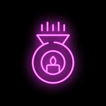 Neon purple aroma lamp diffusing essential oils イラスト素材