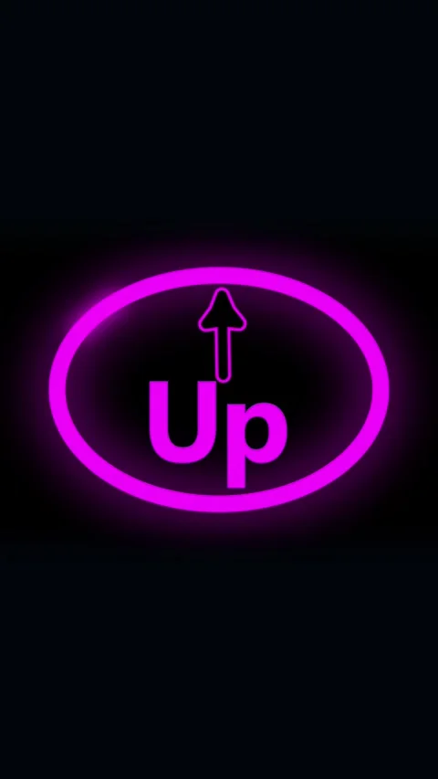 Neon purple up arrow circle animation modern trendy ui ux interface vertica.. Stock Footage 344285860