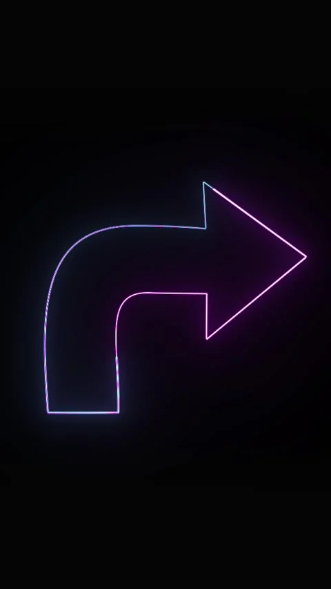 Neon purple arrow glowing pointer direction navigation abstract motion grap.. Stock Footage 341611740