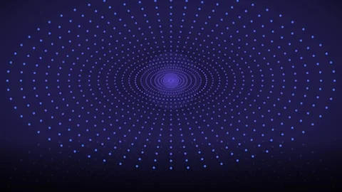Neon purple-blue oval ring tunnel background, glowing LED motion loop seamless Stock Footage 342638640