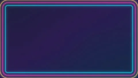 Neon purple blue rectangular frame with gradient border Illustrazione stock