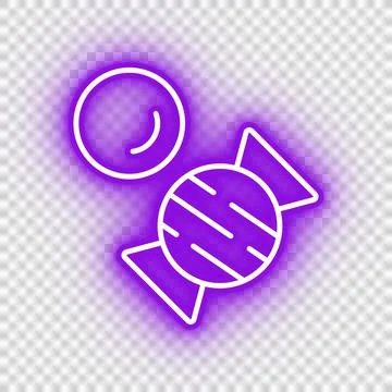 Neon purple candy icon Stock Illustration
