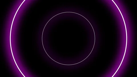 Neon purple circles on a black background. Increase in scale. Motion graphics. 스톡 동영상 117805096