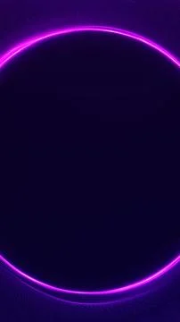 Neon purple circular frame with dark copy space, futuristic glowing border .. Stock Illustration