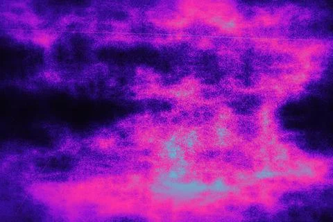 Neon purple clouds digital art backdrop with pink glowing ethereal smoke te.. Ilustração Stock
