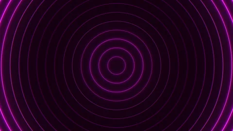 Neon purple concentric circles background with glowing radial light waves Vídeos de archivo 334140276