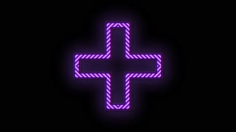 Neon purple cross shape Stock Footage 199108245