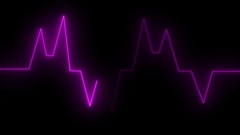 Neon purple e c g heartbeat line graph pulse on black background medical te.. 動画素材 331566177