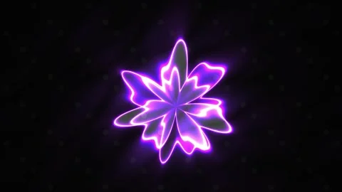Neon purple flower light effect. Stock Footage 340038757