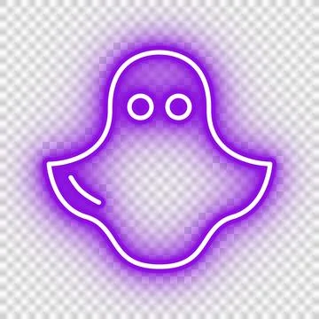 Neon purple ghost icon Stock Illustration