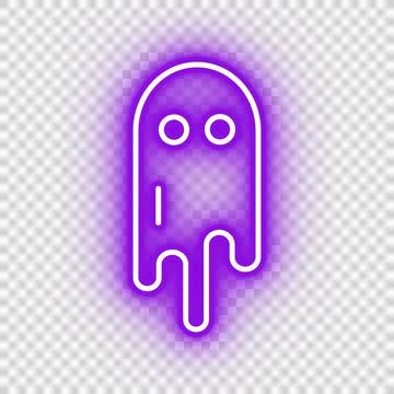 Neon purple ghost icon Stock Illustration