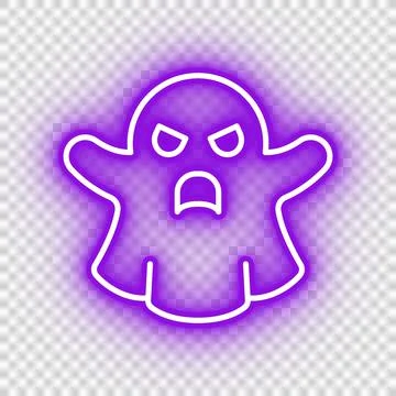 Neon purple ghost icon Stock Illustration