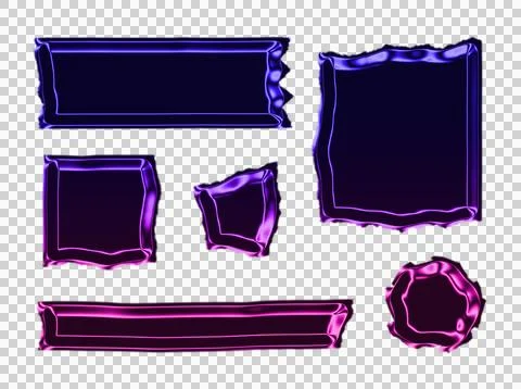 Neon purple glowing abstract interconnected circuit board pattern transparent Stock Illustration