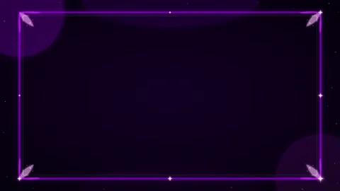 Neon purple glowing rectangular frame overlay with sparkle particles for di.. Stock Footage 337561994