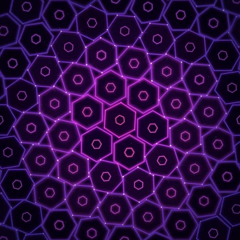 Neon purple hexagonal pattern background for futuristic digital tech displa.. Stock Footage 345690167