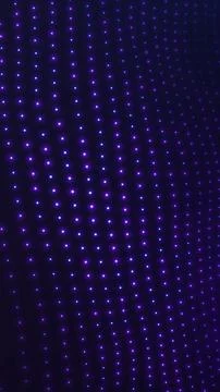 Neon purple LED dot grid on dark background, vibrant futuristic illustratio.. Illustrazione stock