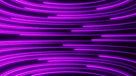 Neon purple light lines move from right to left in a semicircle on a dark Stock Footage 274049816