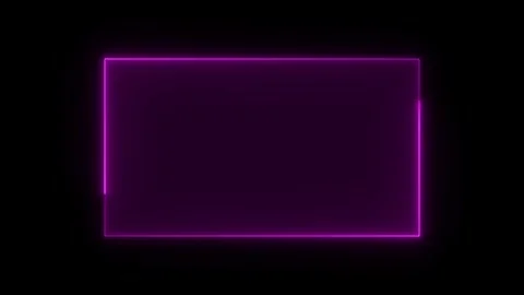Neon purple light rectangle frame border glowing with dynamic motion effect.. Stock Footage 345550197