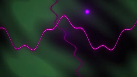 Neon purple light trails on dark green background. Stock Footage 337488180