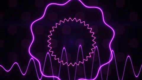 Neon Purple Light Wave Patterns Technology. Stock Footage 340038980