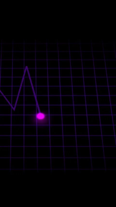 Neon Purple Line Graph with Glowing Dot on Dark Grid Background image photo Stock Footage 337460982