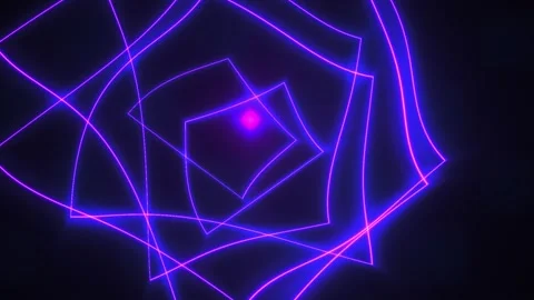 Neon purple lines intersecting in a complex pattern on a dark background. Stock Footage 335965658