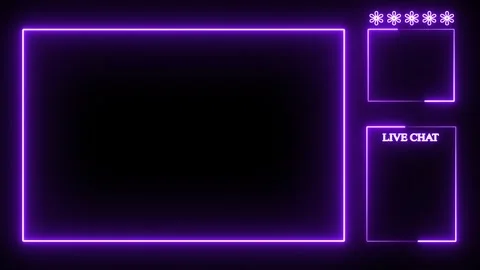 Neon purple live streaming frame overlay for gaming and streaming platforms Stock Footage 333973672