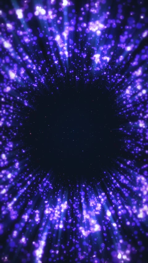 Neon Purple Particles Tunnel Loop Vertical Background Video stock 340005174