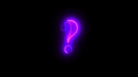 Neon purple question mark symbol glowing on black background, for business .. 스톡 동영상 332826664