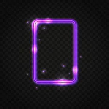 Neon purple rectangle frame with space for text Stock Illustration