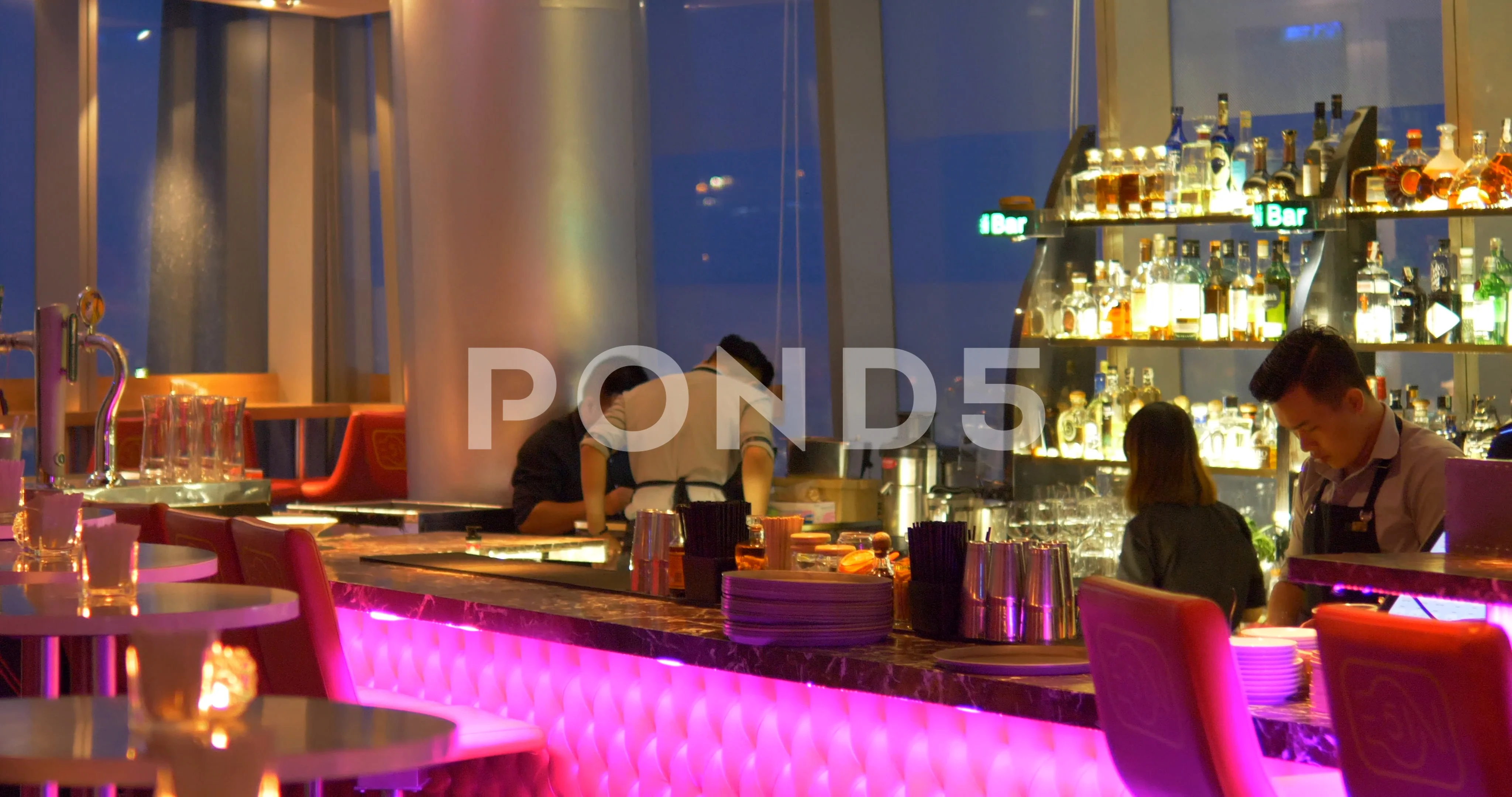 Neon Purple Sky Lounge Saigon Stock Video Pond5