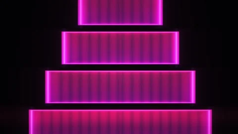 Neon purple steps on black background. Stock Footage 335965718