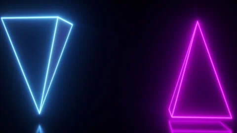 Neon Pyramid Border With Copy Space Stock Footage 307800431
