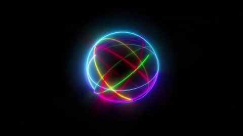Neon Quantum Atom Particle Science Technology Animation 動画素材 341353339
